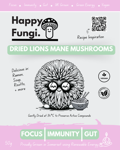Premium Dried Lion's Mane Mushrooms | Enhance Cognitive Health Naturally - 50g